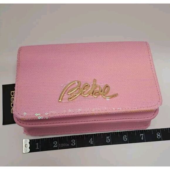 Bebe Milly Sequins Flap‎ Crossbody Blush - Picture 7 of 9